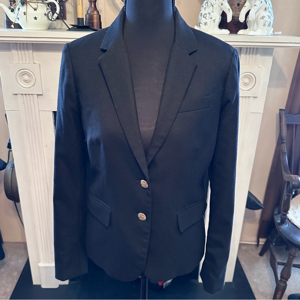 Classic Black Blazer with Gold Buttons J Crew
